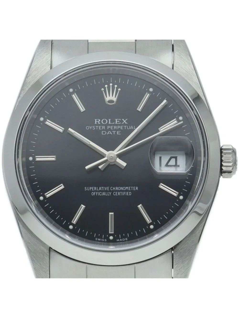 Rolex Oyster Perpetual Date Watch Card SS Black